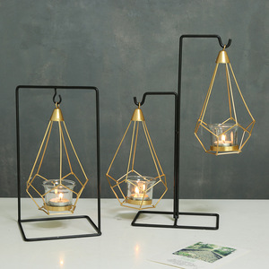 Candelabro nordico in ferro minimalista candelabro in metallo occidentale portacandele per ristorante romantico per la cena di nozze arredamento - Product Image 3