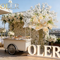 Boule de fleurs en soie OLER Aquamarine, pétales soyeux, pour mariage