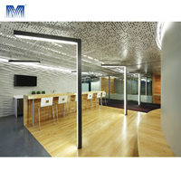 Panel de pared interior individual, decoración de sofito absorbente de sonido, tejas de techo, Clip de Aluminio perforado suspendido rectangular en el techo
