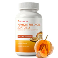 Capsules d'huile de graines de citrouille pressée à froid - Riches en acides gras essentiels et en zinc, favorisent le flux urinaire et la santé des articulations