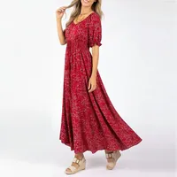 Robe élégante à manches longues et col en V, coupe ajustée, en polyester rouge, pour le printemps, emballage personnalisé en gros, prête à être expédiée
