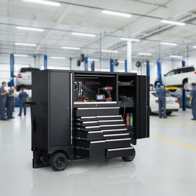 Professional Service Mobile Tool Cart Heavy Duty Lockable Metal Workshop Storage Cabinet 300kg Capacity Wheels OEM Customizable