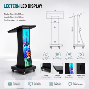 จอแสดงผล LED แบบโค้งสีขาว ขนาด 320x960 มม. สำหรับแท่นบรรยายแบบดิจิทัล เหมาะสำหรับการประชุม นิทรรศการ และงานอีเวนต์ - Product Image 6
