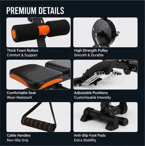 All-in-One Full Body Trainer <strong>Abs</strong> Trainer <strong>Ab</strong> <strong>Crunch</strong> <strong>Machine</strong> with Foam Rollers Adjustable Pulley for Home Gym Workout - Product Image 6