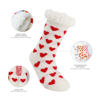 Chaussettes de sol personnalisées Chaussettes épaisses pour adultes Unisexe Automne et hiver avec isolation en velours Chaussettes de couchage épaisses et antidérapantes