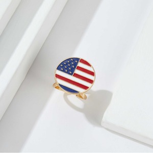Independence Day Flag Scarf Clip Alloy Silk Screen Printing Modern Style Display Accessory - Product Image 4