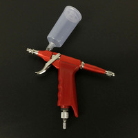 Stylo aérographe 116 rouge à alimentation par gravité, double action, vitesse réglable, pour travaux artistiques, peinture de modèles, réparation de meubles, retouches, portable