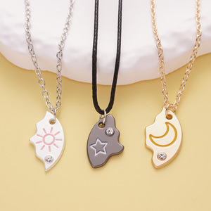 Friendship <strong>Necklaces</strong> <strong>for</strong> <strong>3</strong> | BFF Chains <strong>for</strong> <strong>3</strong> | Sun, Stars &amp; Moon Threesome <strong>Necklaces</strong> | Black, Gold &amp; Silver | Gifts <strong>for</strong> <strong>Sister</strong> - Product Image 2