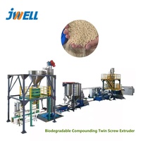 Extrusora de Doble Tornillo Jwell para la Producción de Pellets de Plásticos Biodegradables a Base de Almidón de Maíz PBS, PPC, PCL, TPS, PHA, PLA, PBAT
