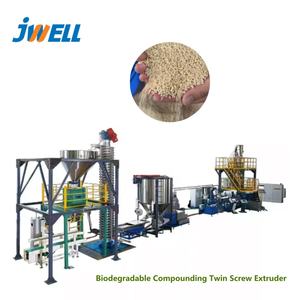 Extrudeuse à double vis Jwell pour la production de granulés de plastiques biodégradables à base d'amidon de maïs PBS PPC PCL TPS PHA PLA PBAT - Product Image 2