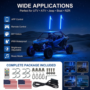 Lampe LED Innovante à Effet Laser Sky Beam RGB à Couleurs Changeantes pour Poteau de Sécurité, Idéale pour la Conduite Nocturne Tout-Terrain et les Dunes, Compatible UTV 12V - Product Image 3