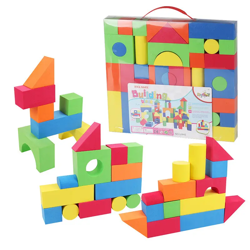 Blocchi di costruzione in schiuma EVA Software di assemblaggio di giocattoli combinati per bambini cognizione creativa per la prima educazione 3.5cm di spessore 46 pezzi