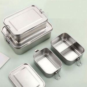 304 Stainless Steel >3 Compartments Cute Heatable Leak-Proof Microwave-Safe Bento <b>Box</b> Plastic Lid Grade Thermos <b>Lunch</b> <b>Box</b> - Product Image 2