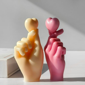 Moule à bougie en forme de cœur pour la Saint-Valentin, ornement pour les doigts, bricolage, fabrication artisanale, moules en silicone pour l'aromathérapie - Product Image 1