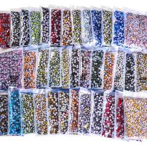 BOBOHOO 2088 Diamantes de imitación redondos con reverso plano 16 cortes Parte inferior de pegamento de vidrio de fijación en caliente disponible en colores <span class=keywords><strong>AB</strong></span> para bolsas de Arte de uñas Cadena de sujetador - Product Image 5