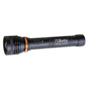 BETA - 018330054 <b>Rechargeable</b> high-brightness LED <b>torch</b> sturdy anodized aluminium 1,200 lumens - EAN 8054809127408 <b>TORCHES</b> - Product Image 1