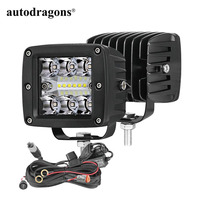 12 pièces 3535 Spot DreamLight Chip Flash pour l'ambiance atmosphérique par temps brumeux, poussiéreux et pluvieux, lumière d'avertissement, LED de travail Raptor pour F150 F250 F350