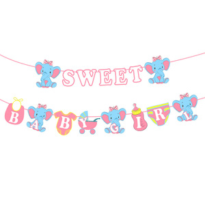 Ensemble de ballons rose et bleu avec éléphant et rubans pour la révélation du sexe du bébé, idéal pour les décorations de fête prénatale sur le thème « C'est un garçon » - Product Image 6