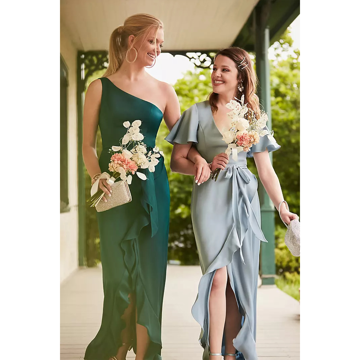 embroidered flowers prom dress Floral-Embroidered Long A-Line Prom Dress TM1006 main image 0