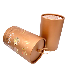 Caja de Embalaje de Chocolate de Lujo Personalizada de Alta Gama, Cilindro de Papel Marrón, Tubo Vacío para Embalaje de Bombones y Trufas - Product Image 1