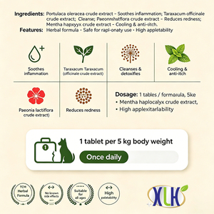 Tabletas para el Cuidado de la Piel de Mascotas en Climas Húmedos, para el Alivio del Eczema y las Alergias, Fórmula Herbal para Problemas Cutáneos Recurrentes, Suplemento para Perros y Gatos - Product Image 4