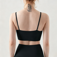 Débardeur de yoga en tissu pour femme, style nude, soutien-gorge de fitness d'été, dos élégant, petit bandeau, sous-vêtement de sport anti-choc pour le yoga
