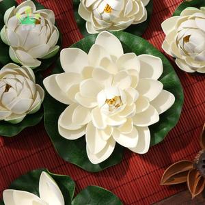 Plantes aquatiques artificielles de la marque LMD, <span class=keywords><strong>lotus</strong></span> flottants, fleurs écologiques en PP, couleur personnalisée, pour la maison et l'hôtel. - Product Image 4