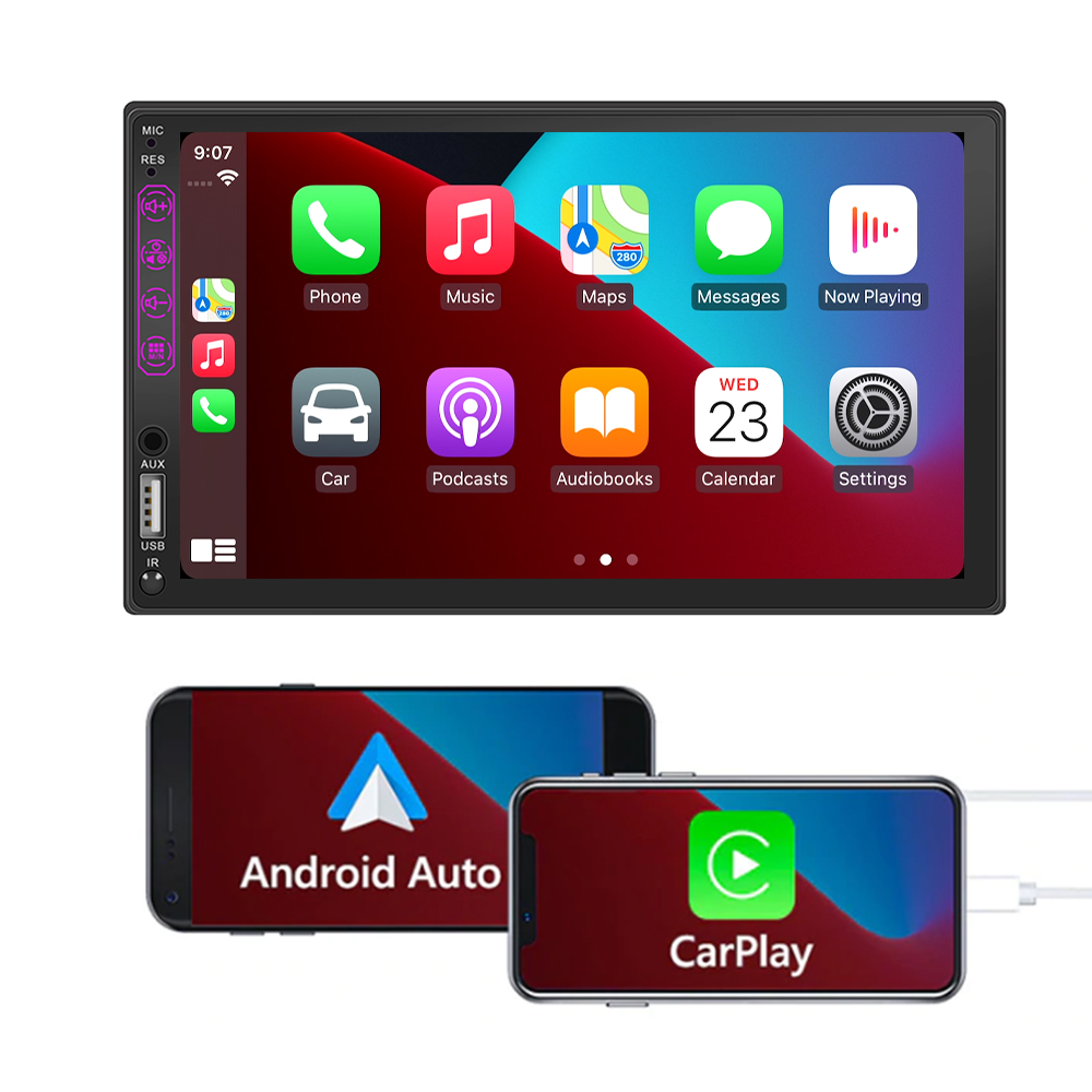 Авто тюнинг магазин предпочтительной продукции Универсальный 7 дюймов емкостный сенсорный экран автомобильная стереосистема с carplay android автомобильный GPS навигация