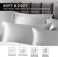 Taie d'Oreiller Satin Soie Super Douce Imprimée Logo Personnalisé, 100% Polyester