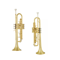 Trumpet Standard Set Bb Trumpet Yellow Brass with Hard Case for Beginner or Advanced Student