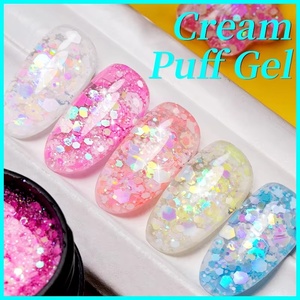 เจลทาเล็บกลิตเตอร์แบบครีมพัฟ 5 มล. สีวิบวับ ประกายเลื่อม ทาเล็บแบบ UV Soak Off สำหรับทำเล็บฤดูร้อน - Product Image 4