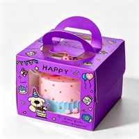 Emballage pour desserts, boîte à pâtisserie, boîte à gâteau d'anniversaire, boîte avec fenêtre transparente en PET, poignée portable, impression de logo personnalisée, emballage cadeau pour les fêtes