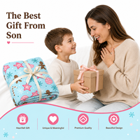 Couverture Sherpa personnalisée Noël Pain d'Épices 50x60 pouces, double couche, en flanelle polaire chaude, cadeau de fêtes, décoration intérieure, MOQ 1