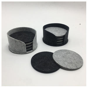 Ensemble de sous-verres ronds en <span class=keywords><strong>feutre</strong></span> de laine gris écologiques en vrac pour boissons sous-verres de table en <span class=keywords><strong>ardoise</strong></span> faits à la main pour verres tasses - Product Image 2