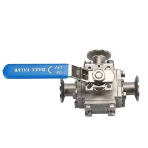 Vanne à boisseau sphérique encapsulée à trois voies de marque Qinfeng vanne à boisseau sphérique transversale en acier inoxydable sanitaire avec stérilisation CIP SIP - Product Image 1