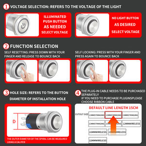 Luce Indicatrice LED Metallica SHSNAO 12mm IP67 a Vite, Testa Piatta Impermeabile Luminosa SAJS12-XD - Product Image 3