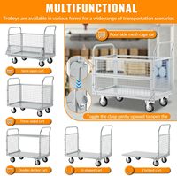 Chariot roulant multifonctionnel moderne en fer robuste à un seul niveau, capacité de 2500 lb, plateforme de rangement pour ustensiles de cuisine (baguettes/cuillères)