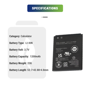 Bán buôn 3.7V 1200mAh thay thế 3. 7l12005spa P11P35-11-N01 Pin cho <span class=keywords><strong>Texas</strong></span> cụ <span class=keywords><strong>TI</strong></span>-<span class=keywords><strong>84</strong></span> CE CX CAS đồ họa máy tính - Product Image 2