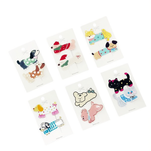 Clip per capelli a forma di cucciolo e gatto per bambini, design simpatico a forma di animale, 1200 pezzi per scatola - Product Image 1