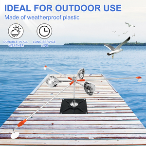 Répulsif solaire pour oiseaux avec plusieurs sons 360° °   Éloigne-oiseaux rotatif automatique anti-pigeons, protection des oiseaux pour jardin extérieur - Product Image 4