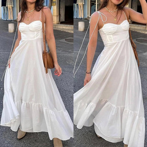 Vestido de Primavera para Mujer, Elegante, Color Sólido, Cintura Alta, Sexy, con <span class=keywords><strong>Tirantes</strong></span>, Estilo Swing - Product Image 2
