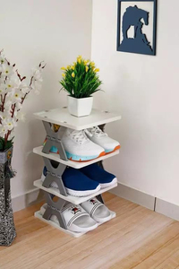 Zapatero Moderno de 5 Niveles para Entrada, Ahorrador de Espacio, Plegable, de Plástico PP, Multifuncional, de Alta Calidad, Tipo Piso, Fácil de Montar, para el Hogar - Product Image 3