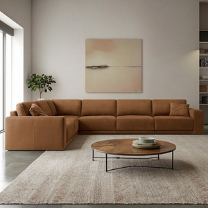 Muebles de Sala de Estar de Lujo, Estilo Moderno, Modulares, de Cuero, en Forma de L, Personalizables, Cómodos, para Interiores - Product Image 1