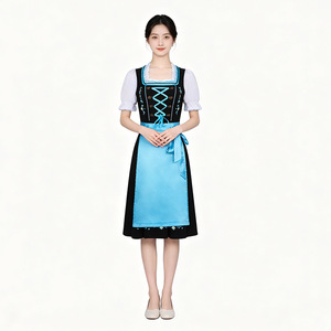 <b>Women</b> <b>Oktoberfest</b> Dirndl Dress Bavarian Folk Costume Set With Apron German Style Beer Festival <b>Outfit</b> - Product Image 5