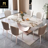 Petite table à manger rectangulaire personnalisable de luxe à la française Petite table à manger design multifonctionnelle moderne