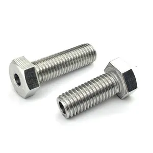 M4 M6 M8 SS SUS 304 316 316L A2 A4 70 80 Stainless Steel Full Half Thread Hollow Hex Bolt With Hole And Nut Washer DIN933