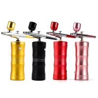 Aérographe professionnel portable pour barbier, pistolet pulvérisateur rechargeable USB, kit sans fil pour coiffure artistique, compresseur aérographe