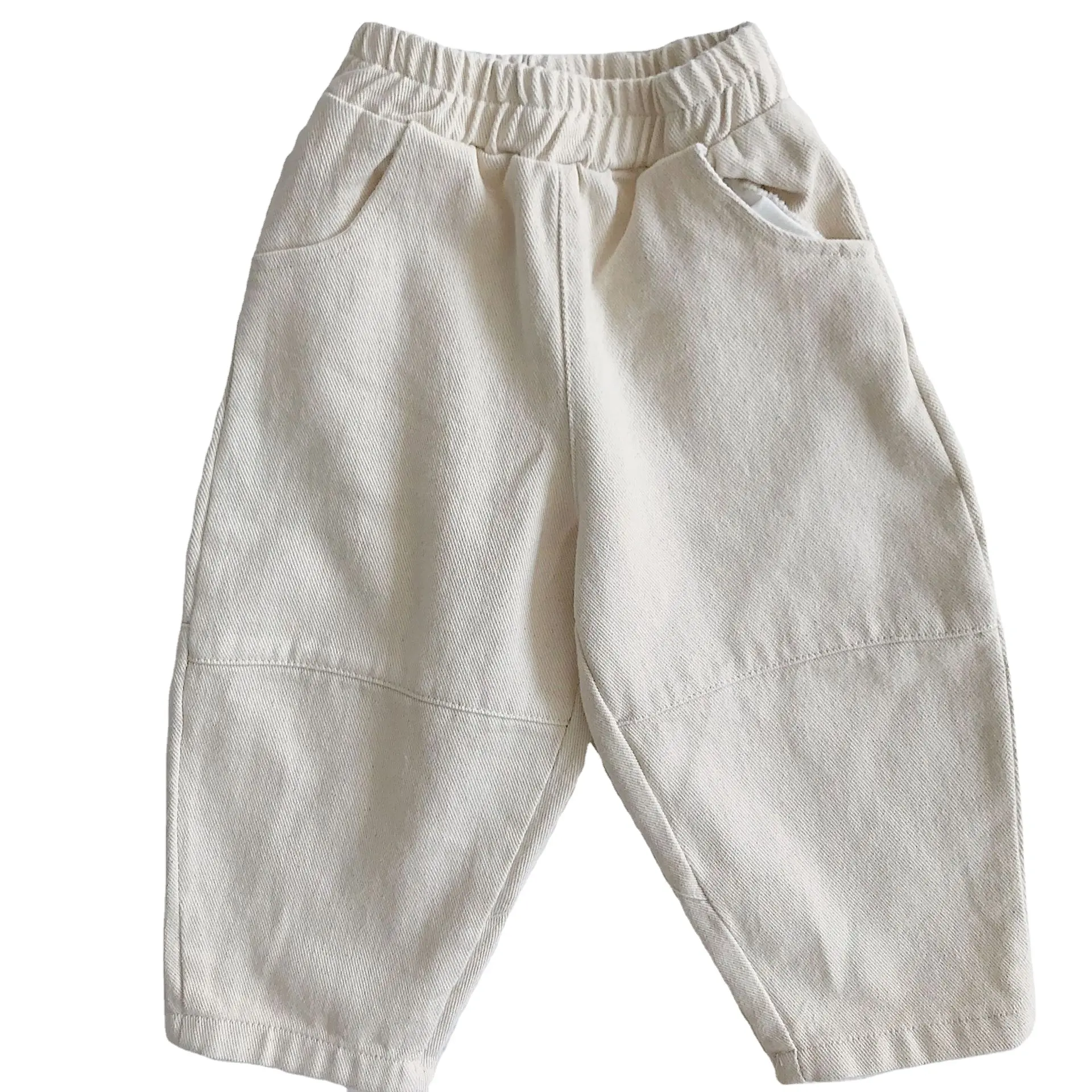 2022 New Children 100% Cotton Stitching Overalls Baby Long Trousers Boys And Girls Elastic Waist Radish Pants Kids