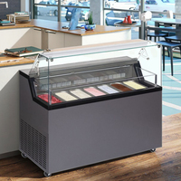 Comptoir de préparation de salades en acier inoxydable avec refroidissement par air, table de préparation de pizzas commerciale, réfrigérateur avec protection anti-éclaboussures en verre