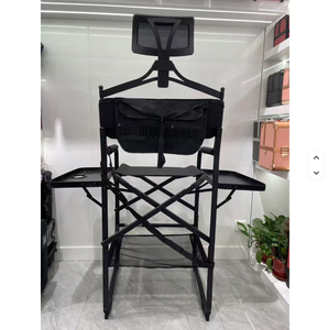 Sillas de Maquillaje para Profesionales, Silla de Director Plegable de Metal Portátil Mejorada para Maquilladores, Silla de Barbero con Reposacabezas - Product Image 2